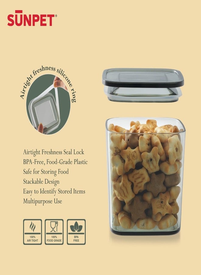 Sunpet 800ml Modular Square Jar | For Home And Kitchen Use | Grey Color - Image 4